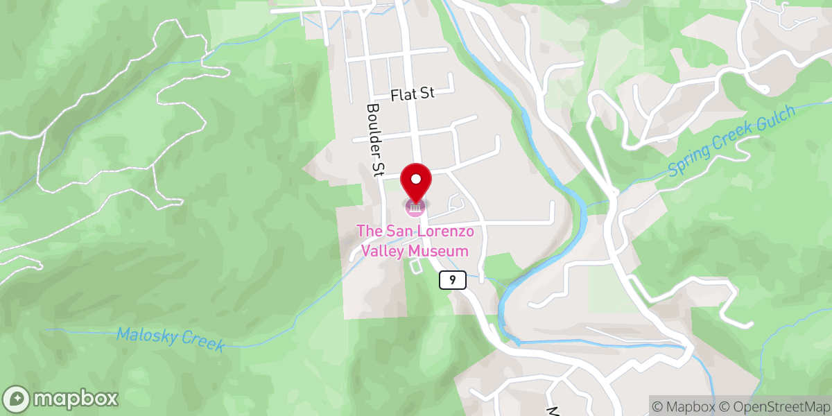 Map showing location of San Lorenzo Valley Museum, Grace Episcopal Gallery
