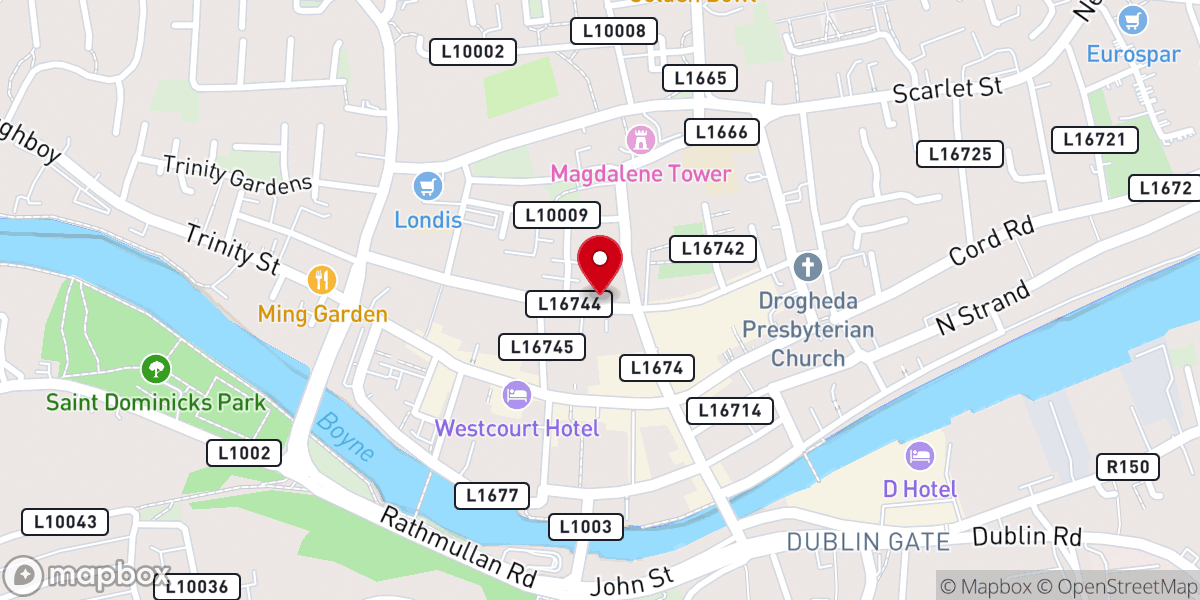 Map showing location of Boomerang Youth Cafe