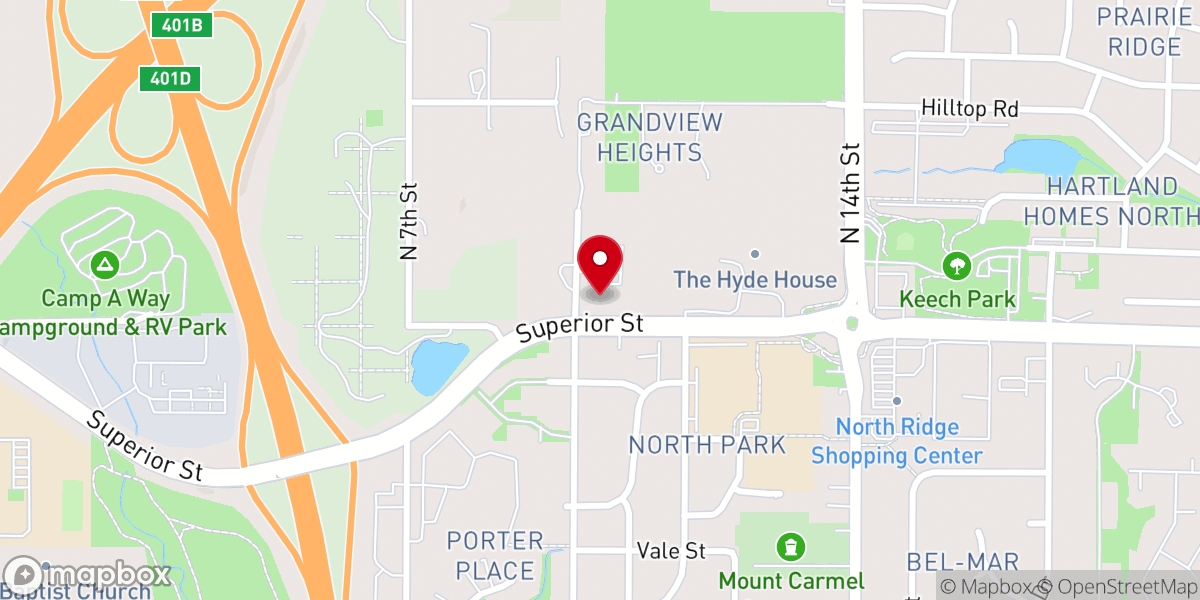 Map showing location of Holy Savior Lutheran Church