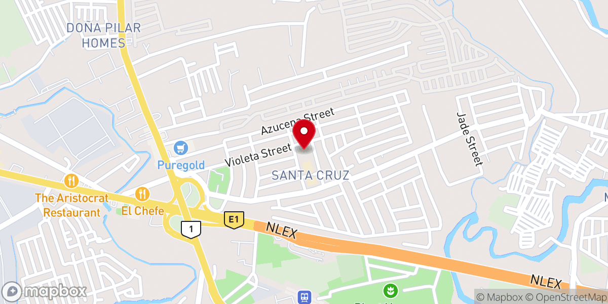 Map showing location of Holy Family Parish Church (Diocese of Malolos)