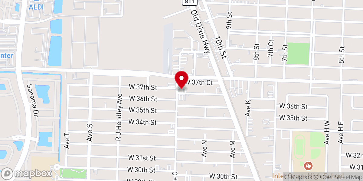 Map showing location of Mt Olive Missionary Baptist