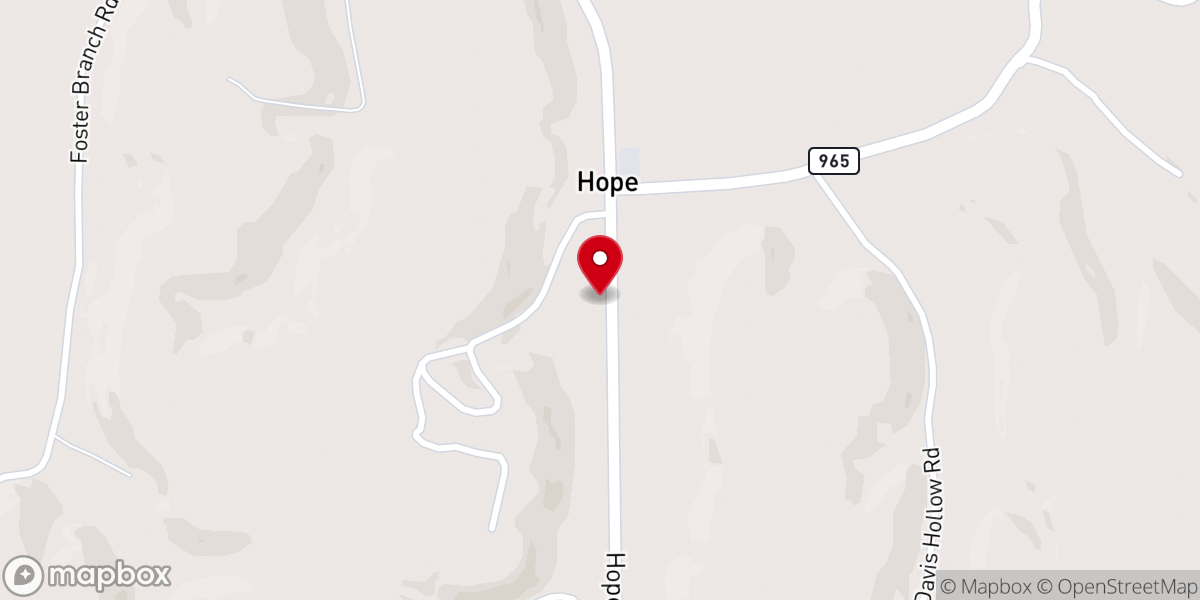 Map showing location of Hope First Church of God