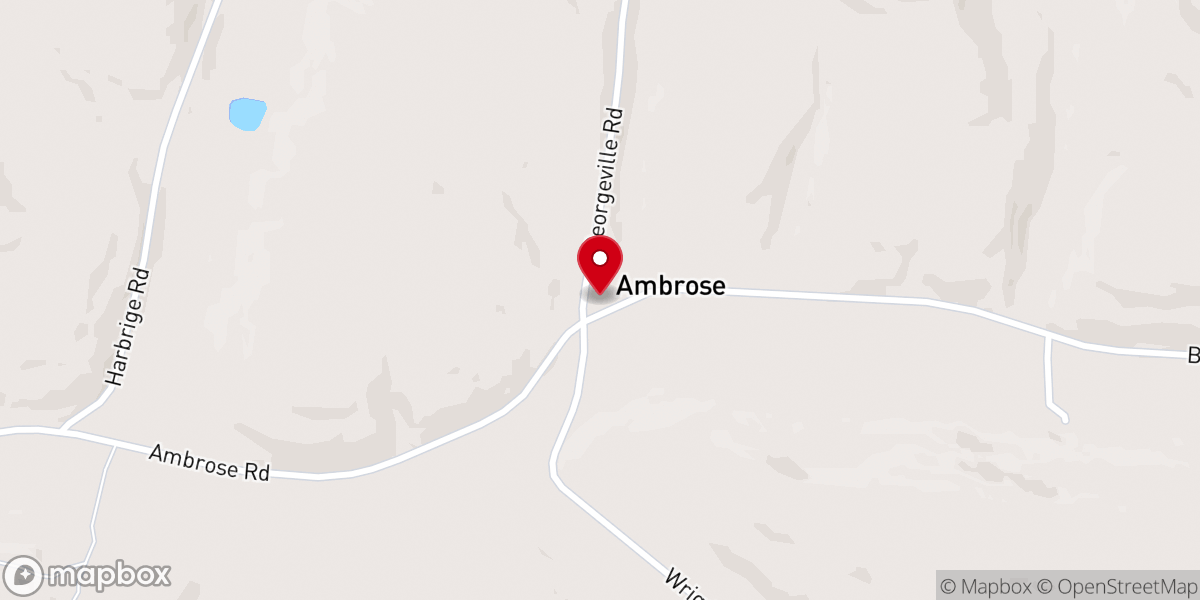 Map showing location of Ambrose Baptist Church