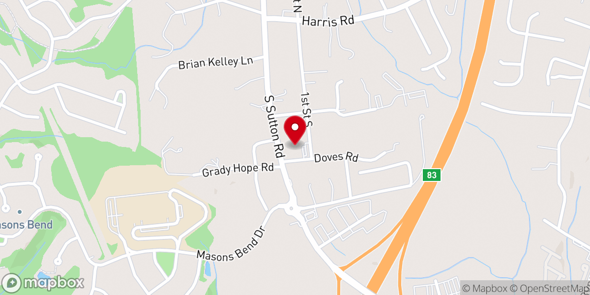 Map showing location of Westerly Hills Baptist Church