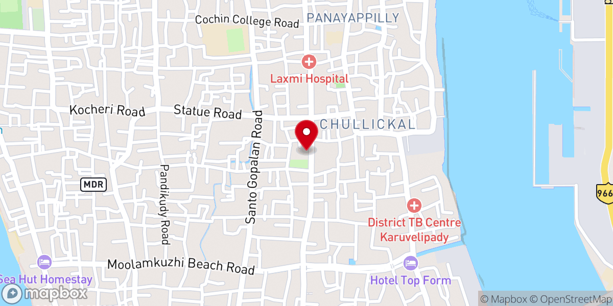 Map showing location of St Joseph's Bethlehem Church Chullickal