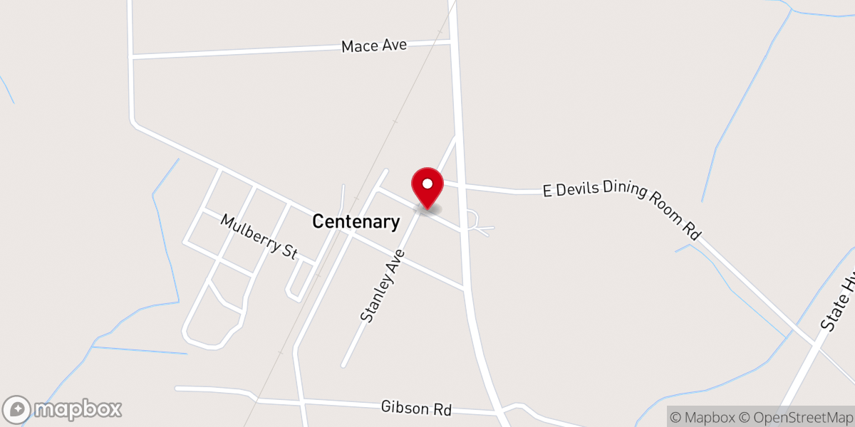 Map showing location of Centenary Baptist Church