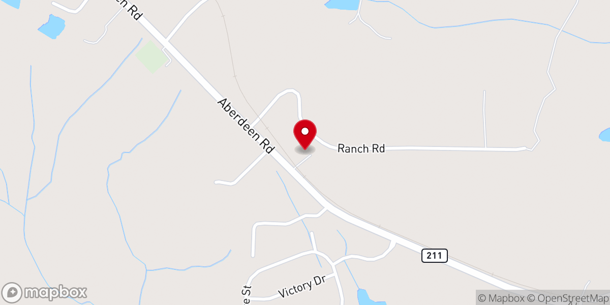 Map showing location of Living Faith Ministries, Raeford, NC