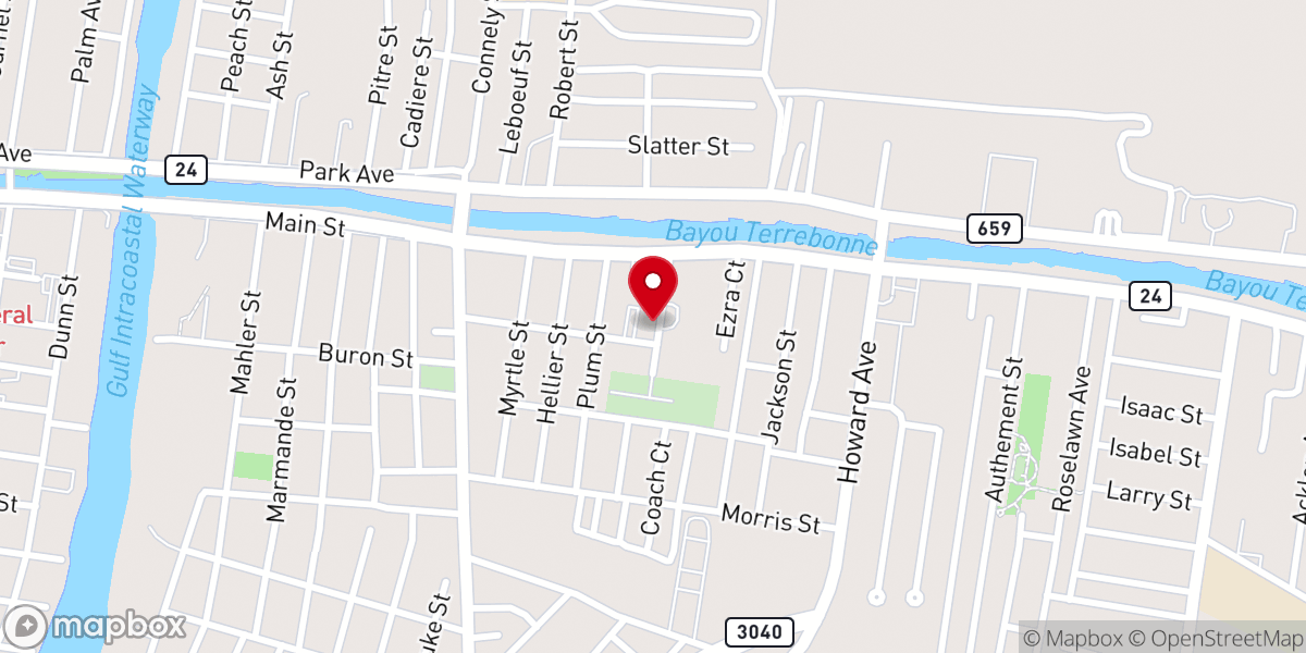 Map showing location of Holy Rosary Church