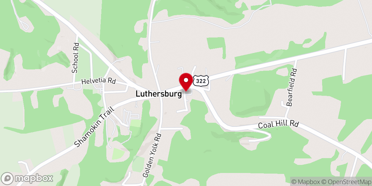 Map showing location of Luthersburg United Methodist Church
