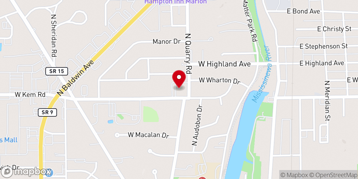 Map showing location of First Church of the Nazarene