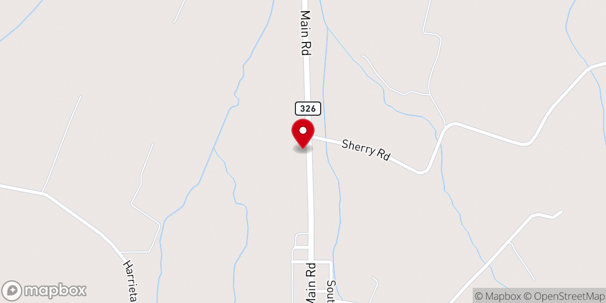 Map showing location of Yeager Memorial Lutheran Church