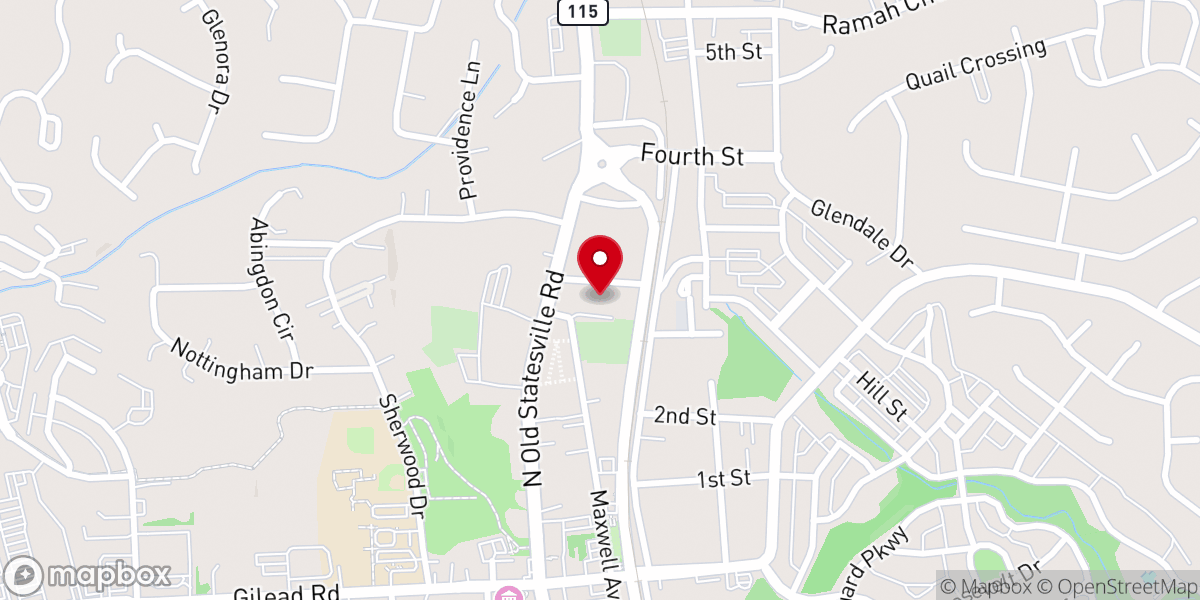 Map showing location of Huntersville ARP Church