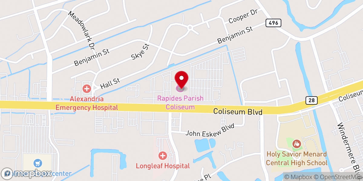 Map showing location of Laborde Earles Coliseum