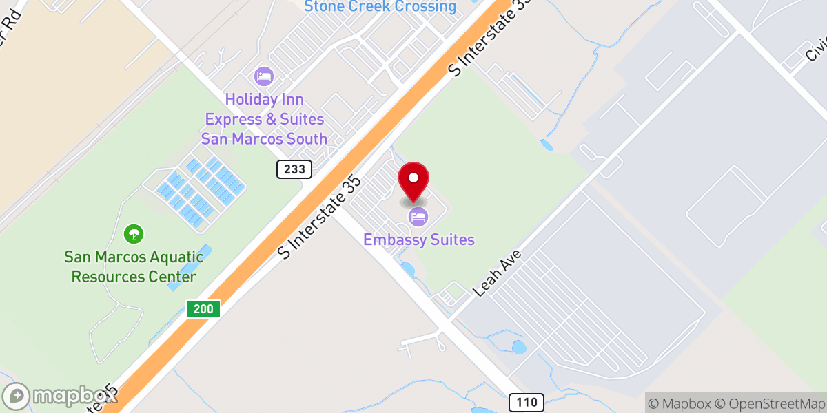 Map showing location of City Of San Marcos Conference Center