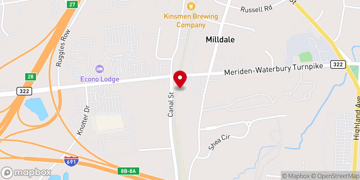 Map showing location of New England Muffin Factory