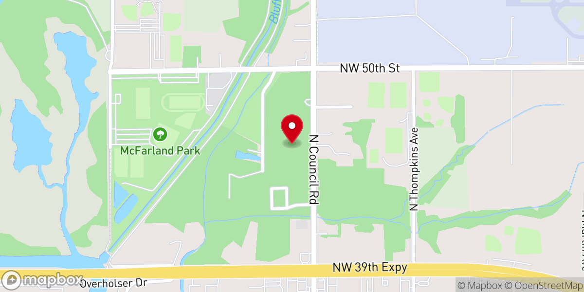 Map showing location of Oklahoma Brethren Assembly