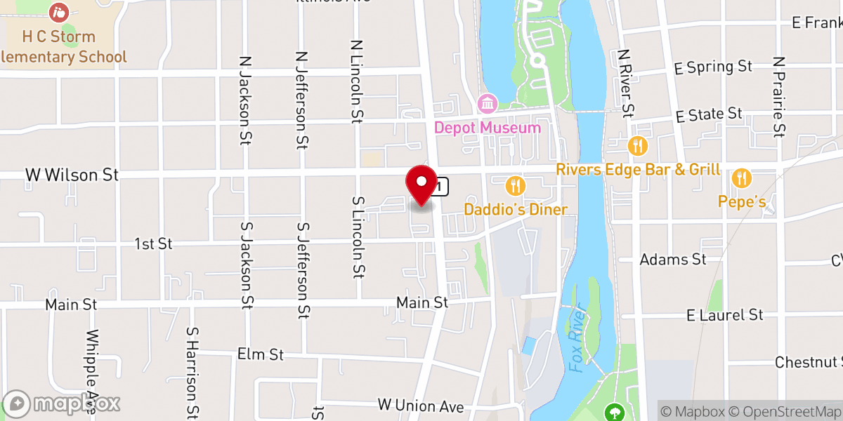 Map showing location of Congregational Church of Batavia