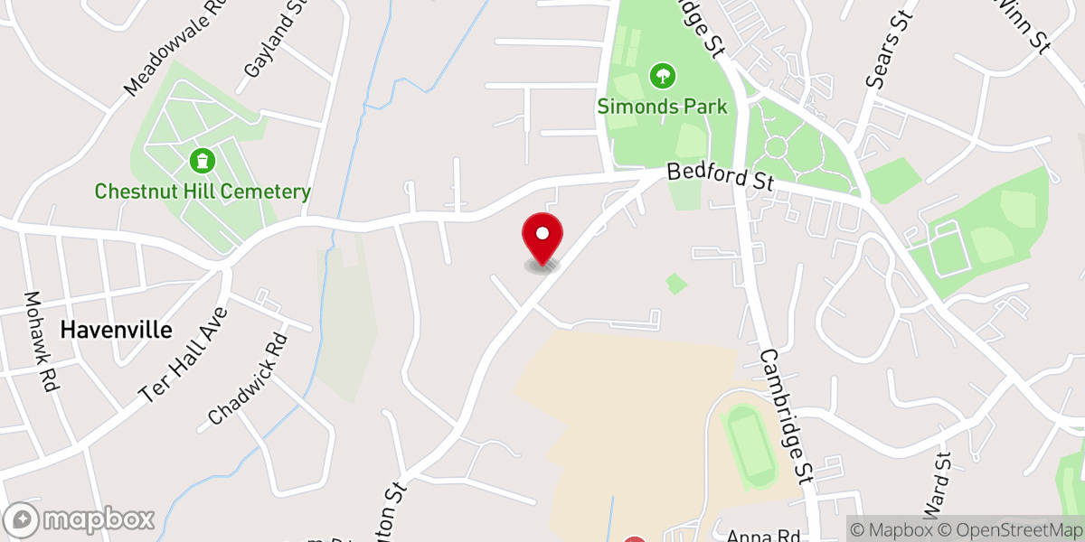 Map showing location of Temple Shalom Emeth