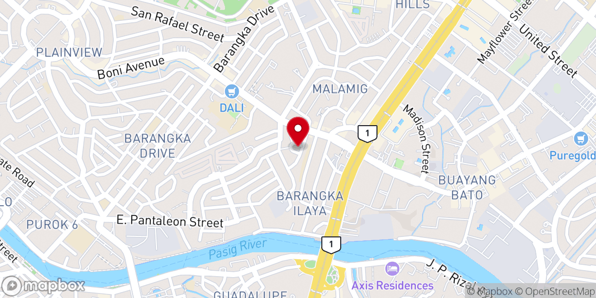 Map showing location of San Roque de Mandaluyong Parish - Barangka Ilaya, Mandaluyong City (Archdiocese of Manila)