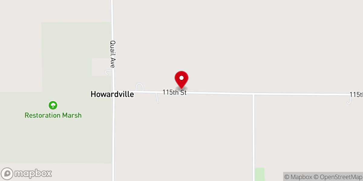 Map showing location of Howardville Fellowship Church