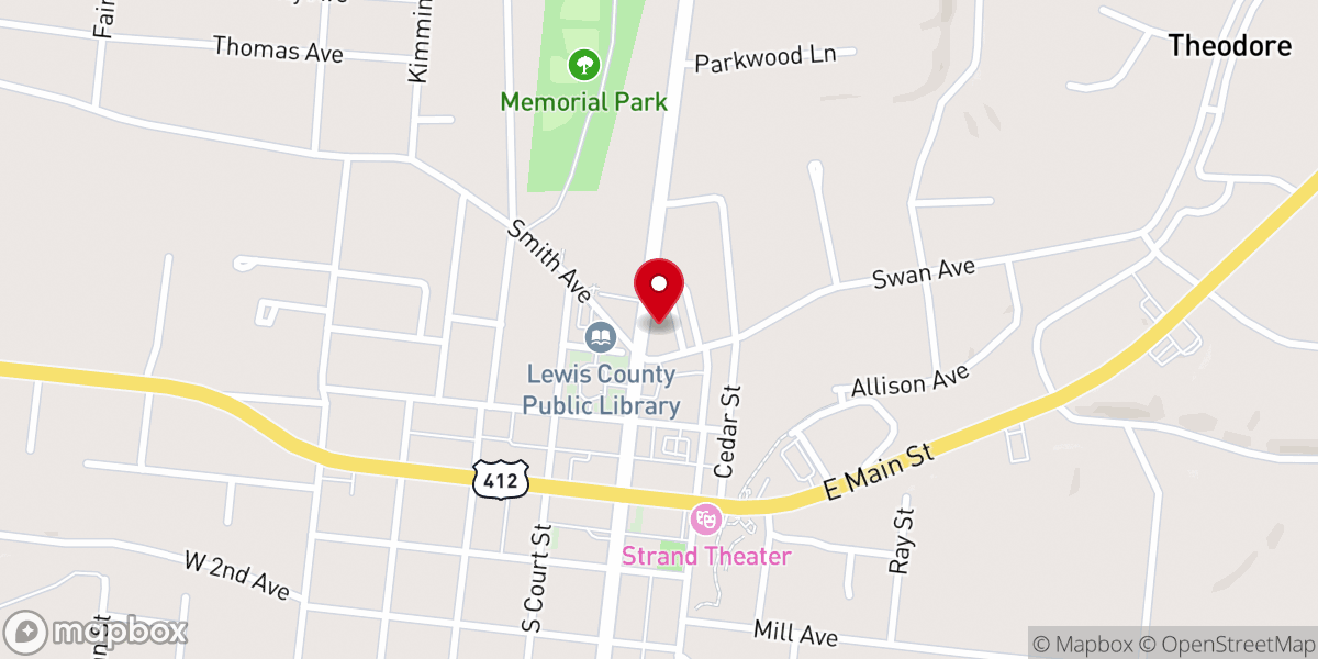 Map showing location of Hope Hohenwald Inc