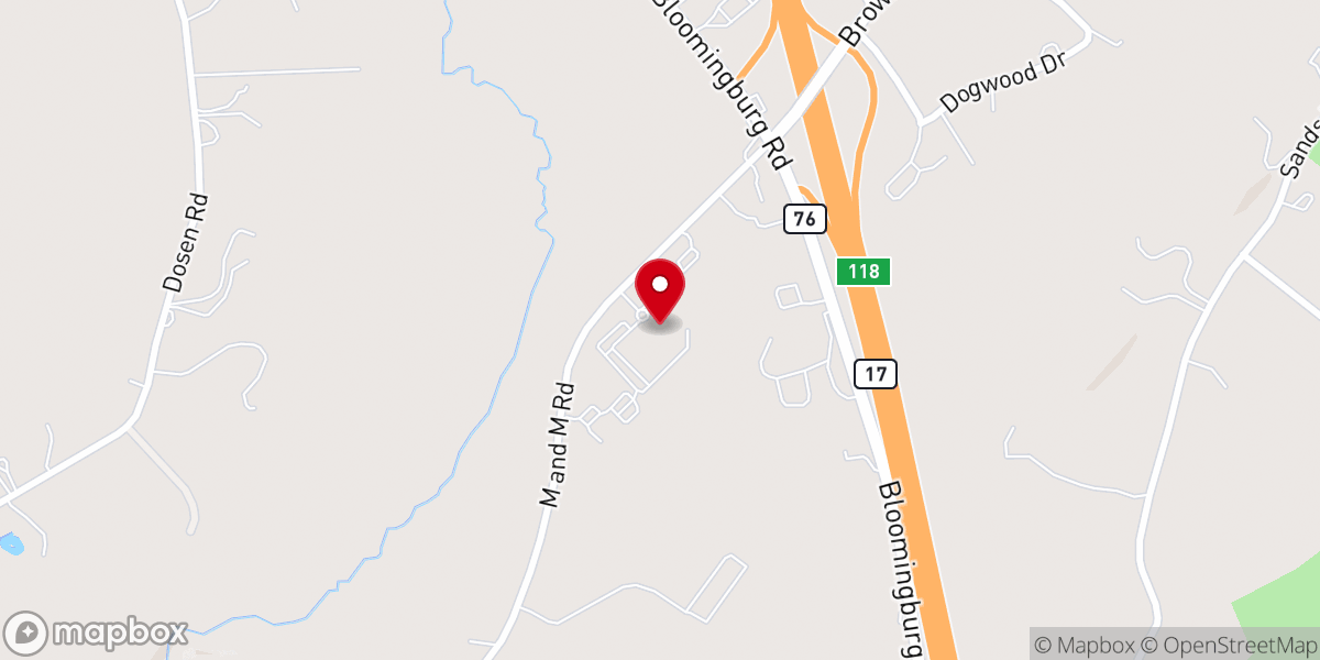 Map showing location of Liberty Church