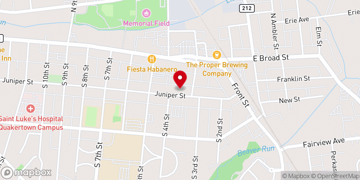 Map showing location of Juniper Street Bible Church