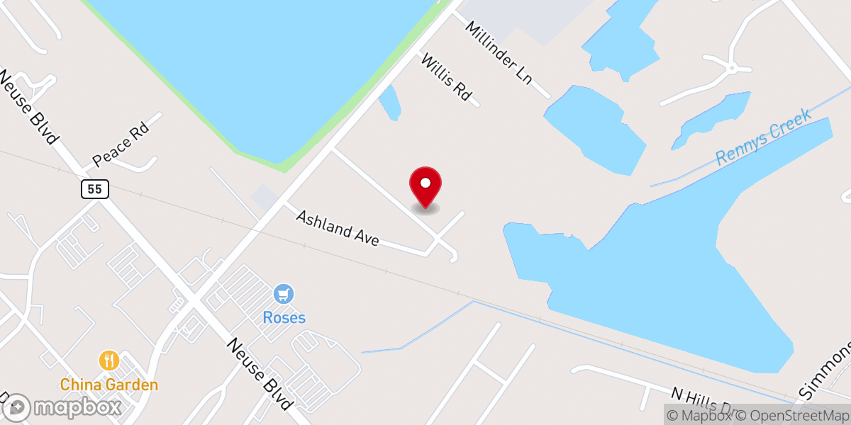 Map showing location of The Sanctuary of New Bern