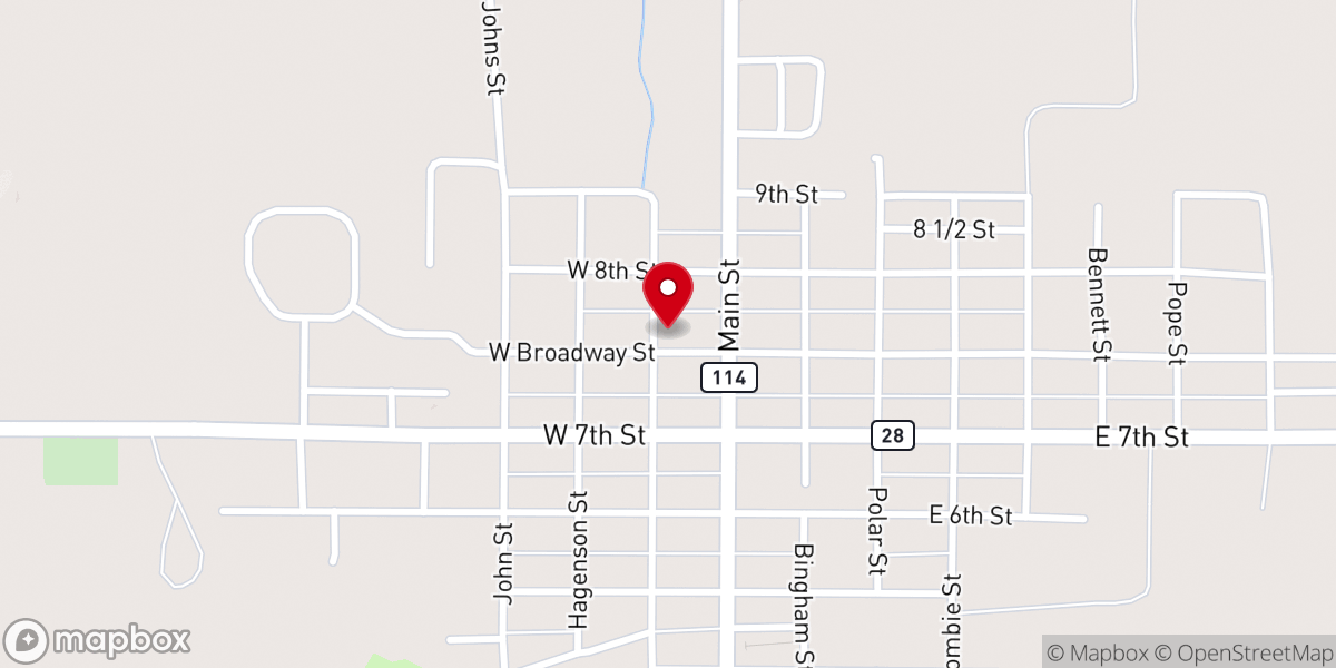 Map showing location of Minnewaska Lutheran Church