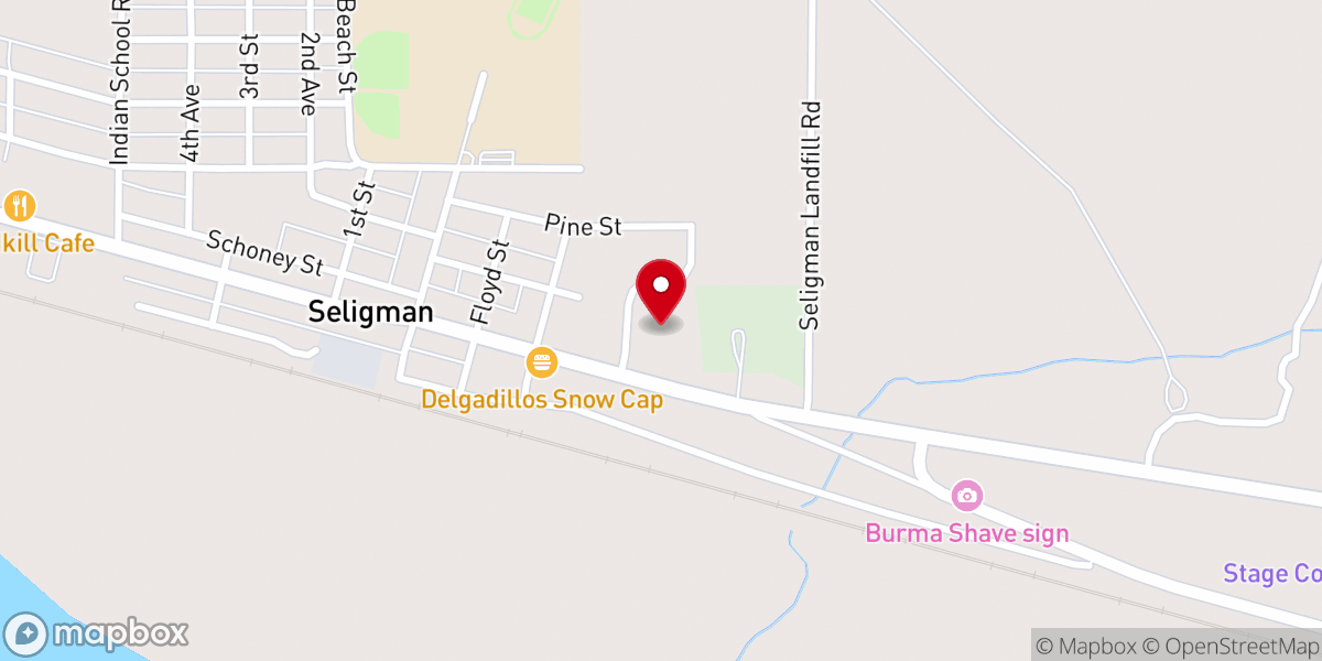 Map showing location of Calvary Church - Seligman AZ