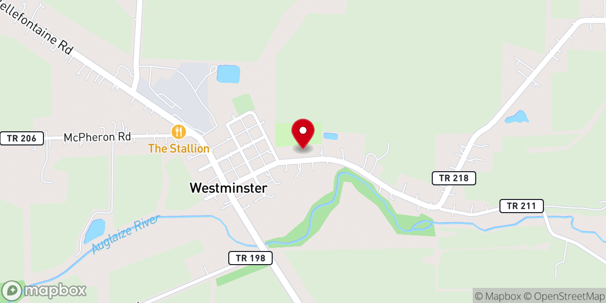 Map showing location of Westminster United Church-Christ