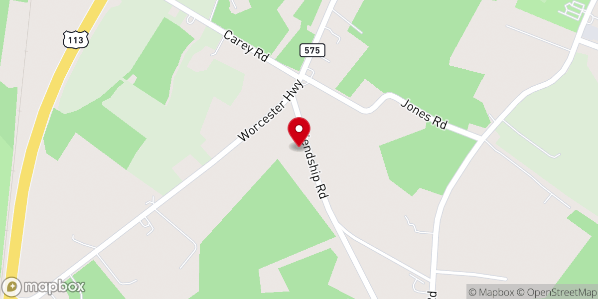 Map showing location of Friendship Church