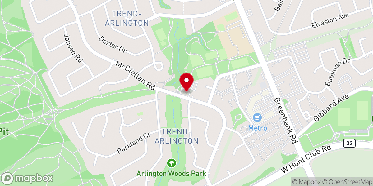 Map showing location of Arlington Woods Free Methodist Church