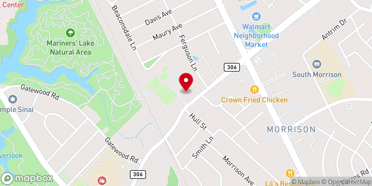 Map showing location of Temple Baptist Church