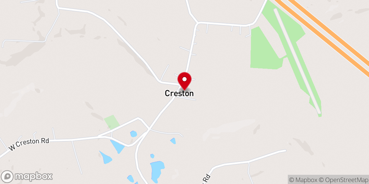 Map showing location of Creston Pentecostal Church