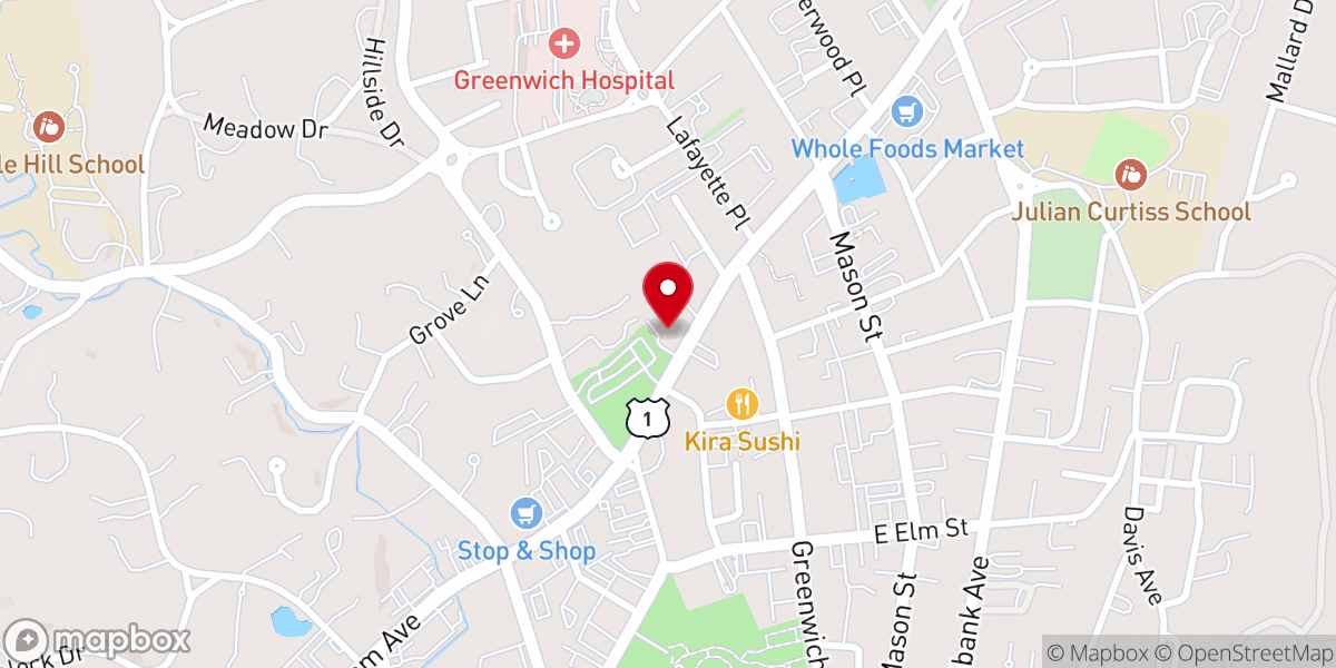 Map showing location of Greenwich, CT 06836