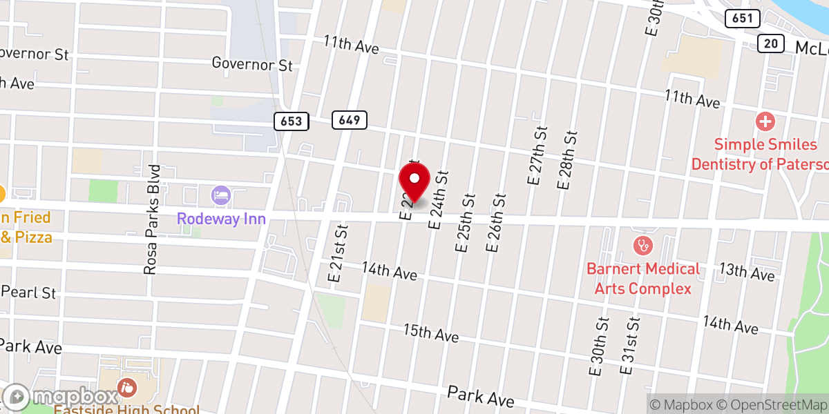 Map showing location of Casa De Gloria Y Restauración