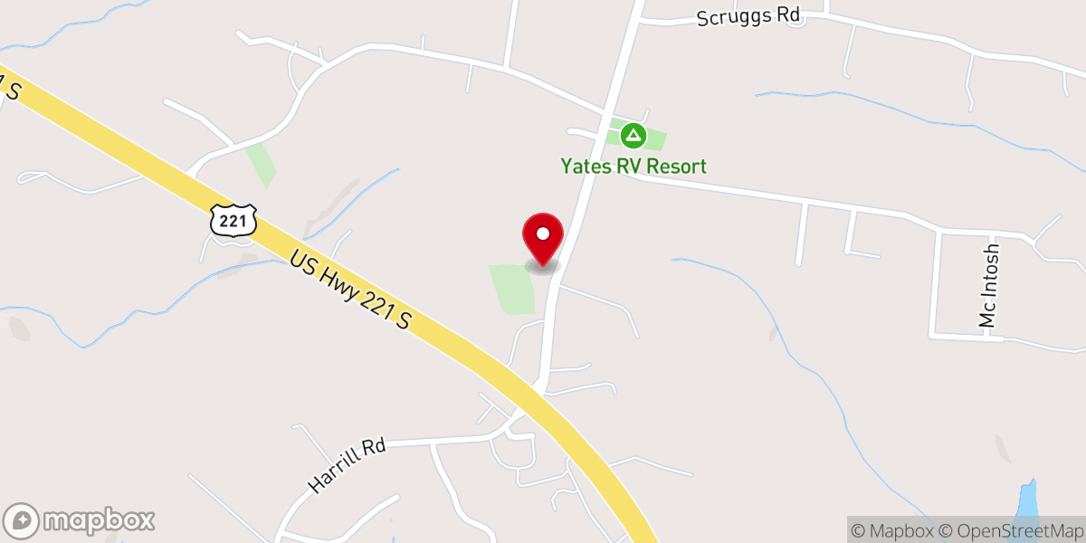 Map showing location of Floyd's Creek Baptist Church