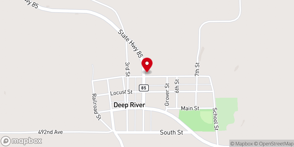 Map showing location of Calvary Lutheran Church
