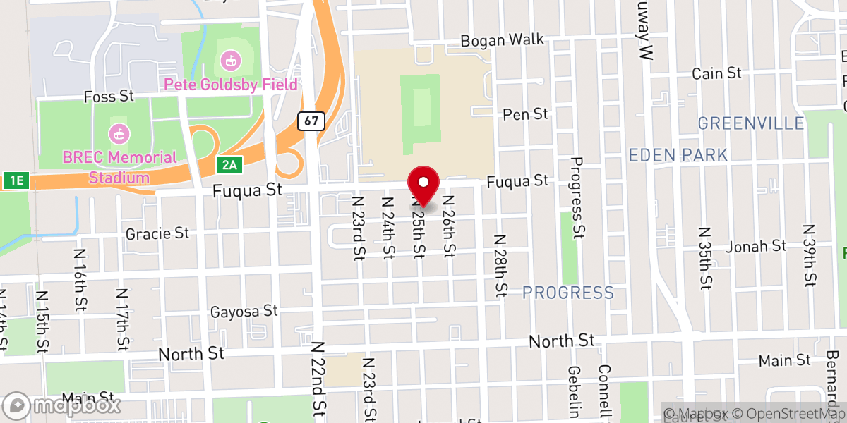 Map showing location of Donaldson Chapel Baptist Church