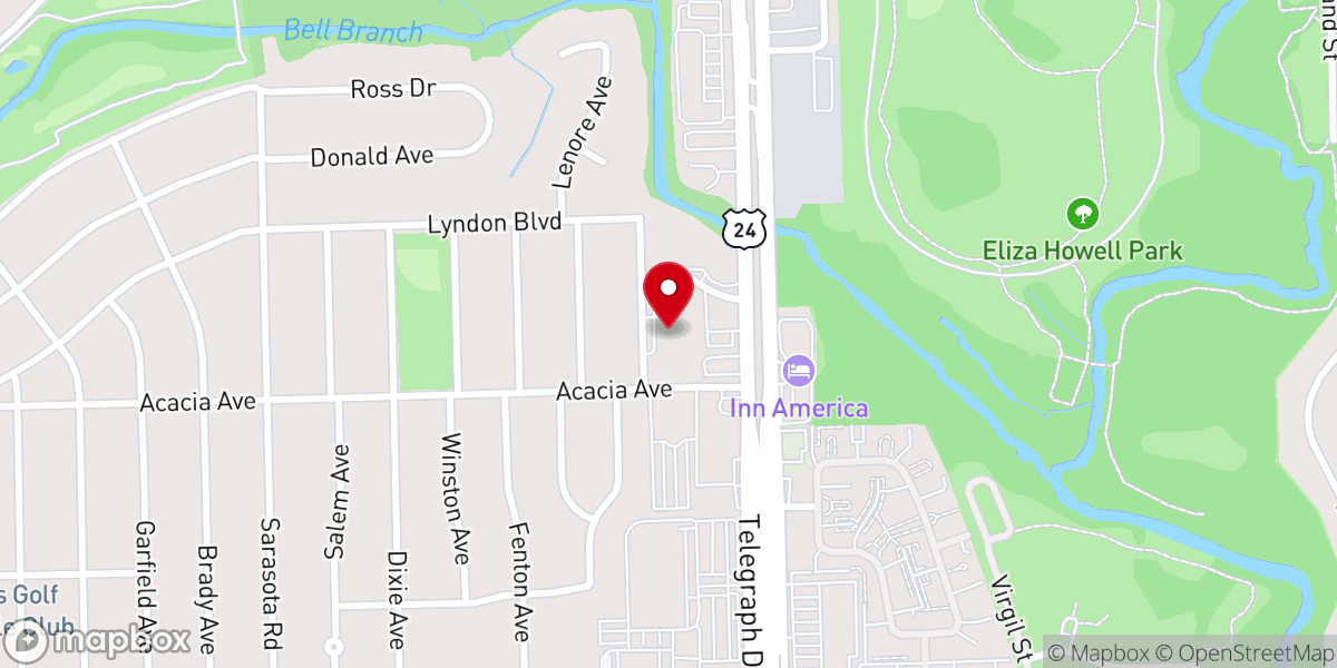 Map showing location of Christ Church of Redford