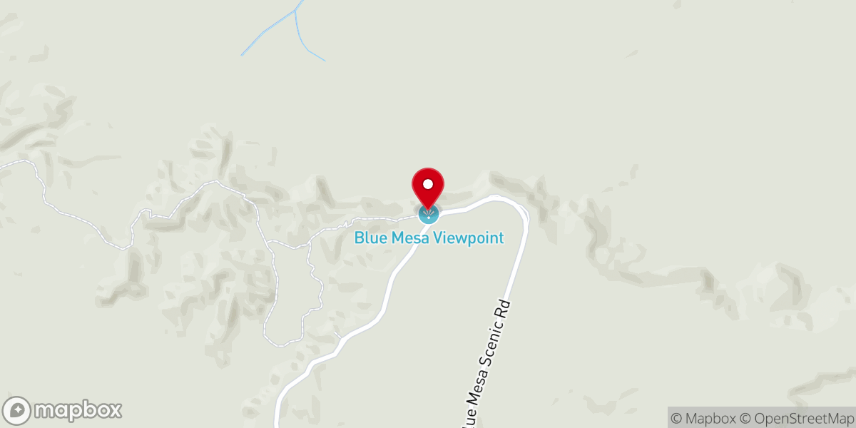 Map showing location of Blue Mesa Trailhead