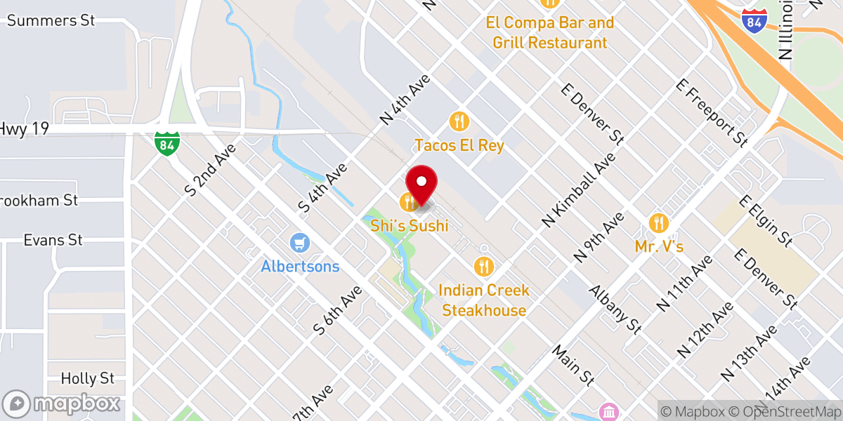 Map showing location of His Story Church Caldwell