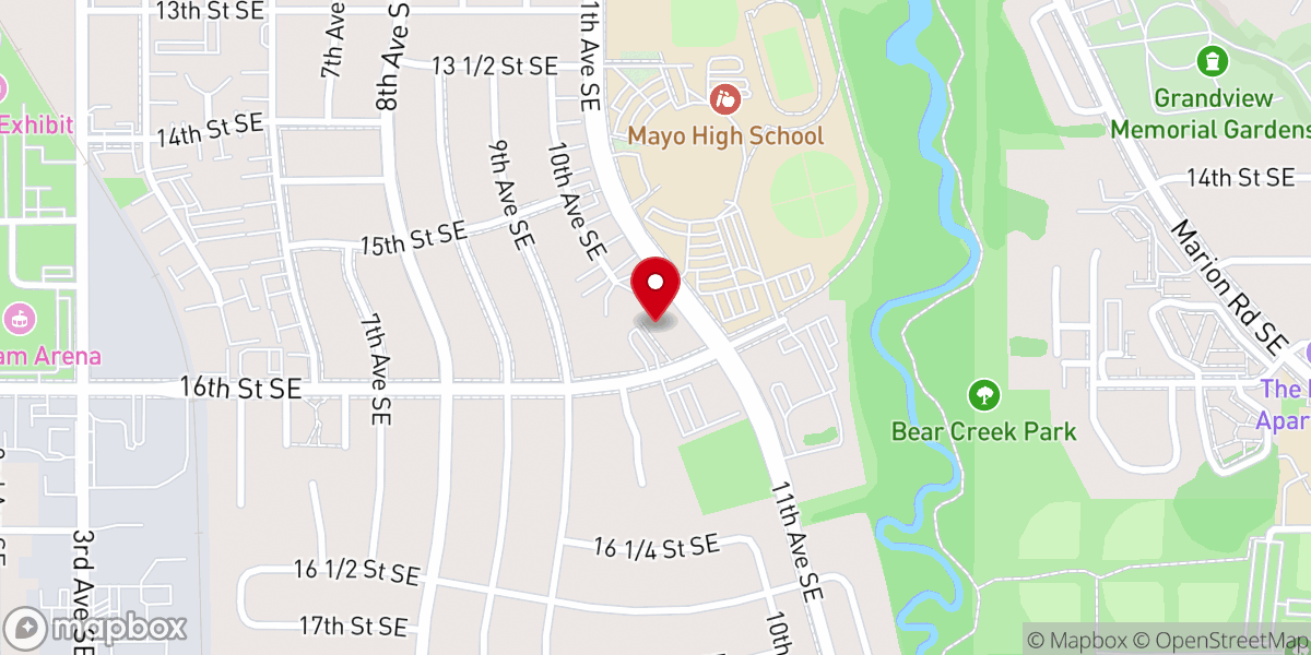 Map showing location of Rochester Community Church