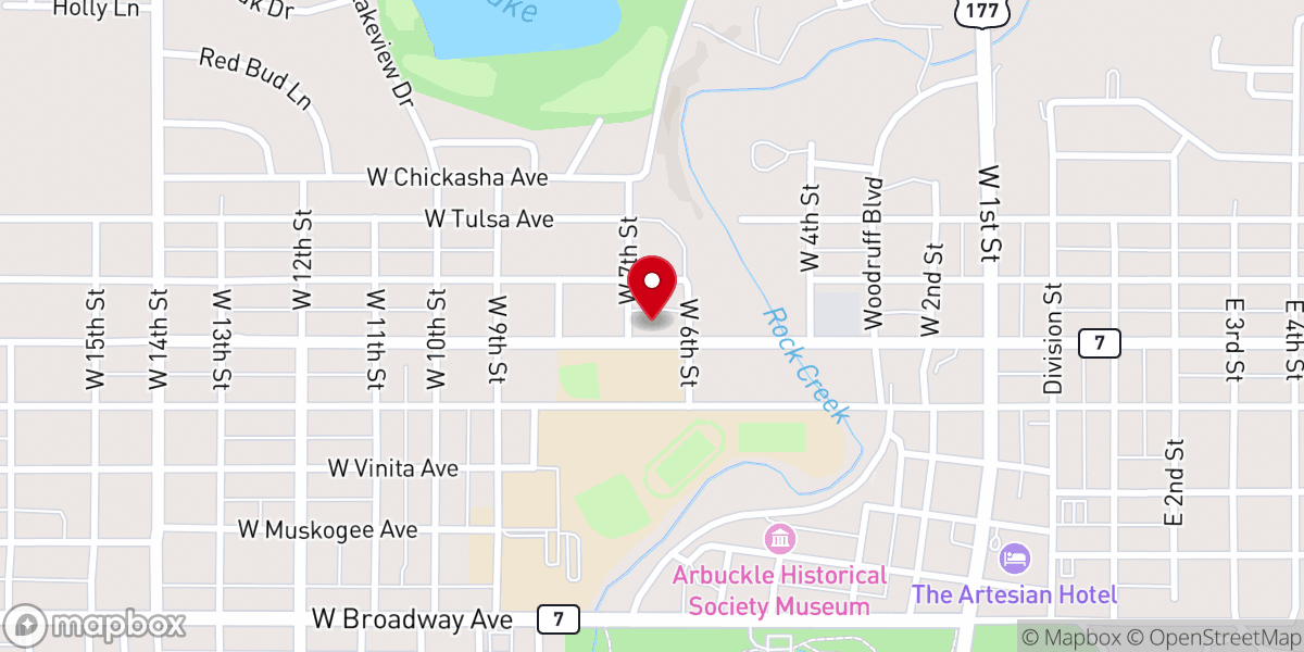 Map showing location of Memorial Freewill Baptist Church