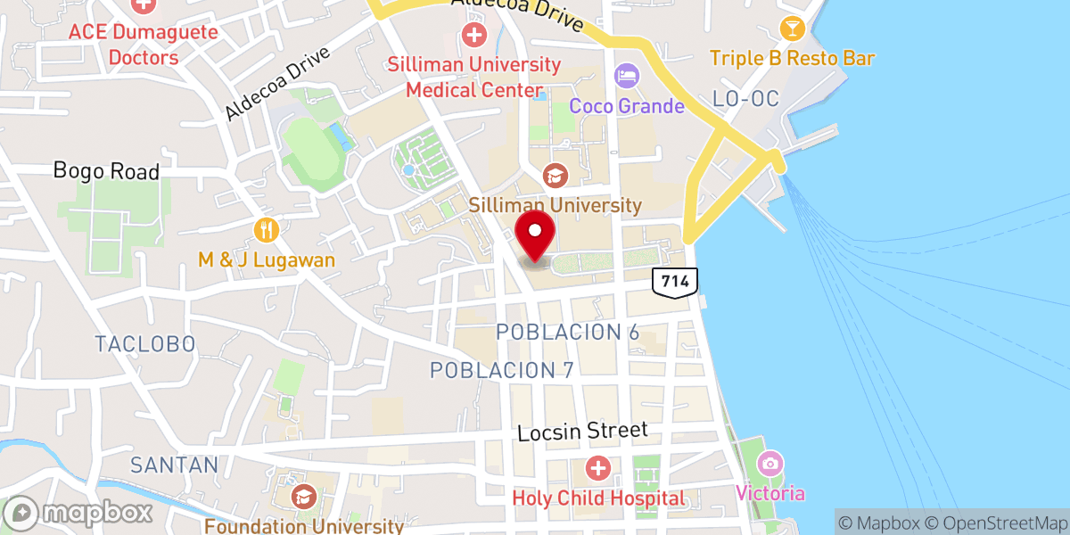 Map showing location of Silliman University Church