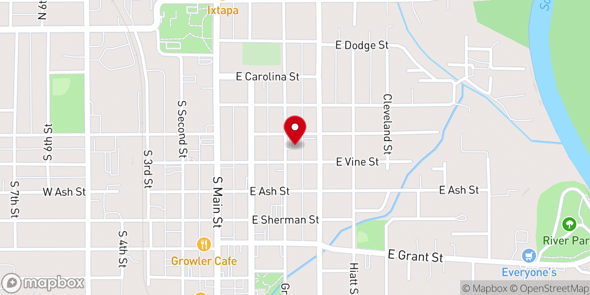 Map showing location of First Baptist Church-Lebanon