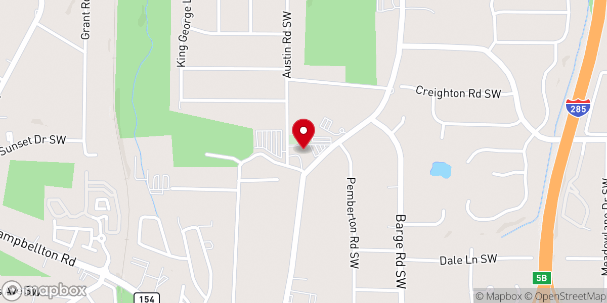 Map showing location of Ben Hill United Methodist Church