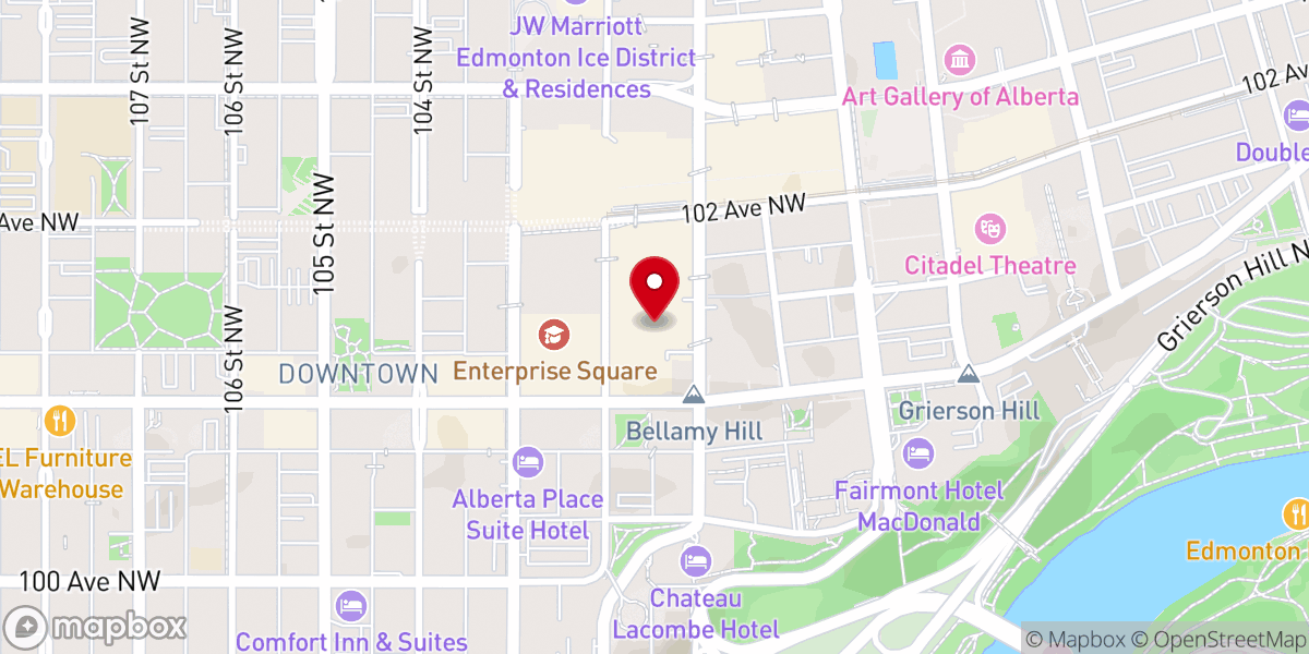 Map showing location of National Bank Centre