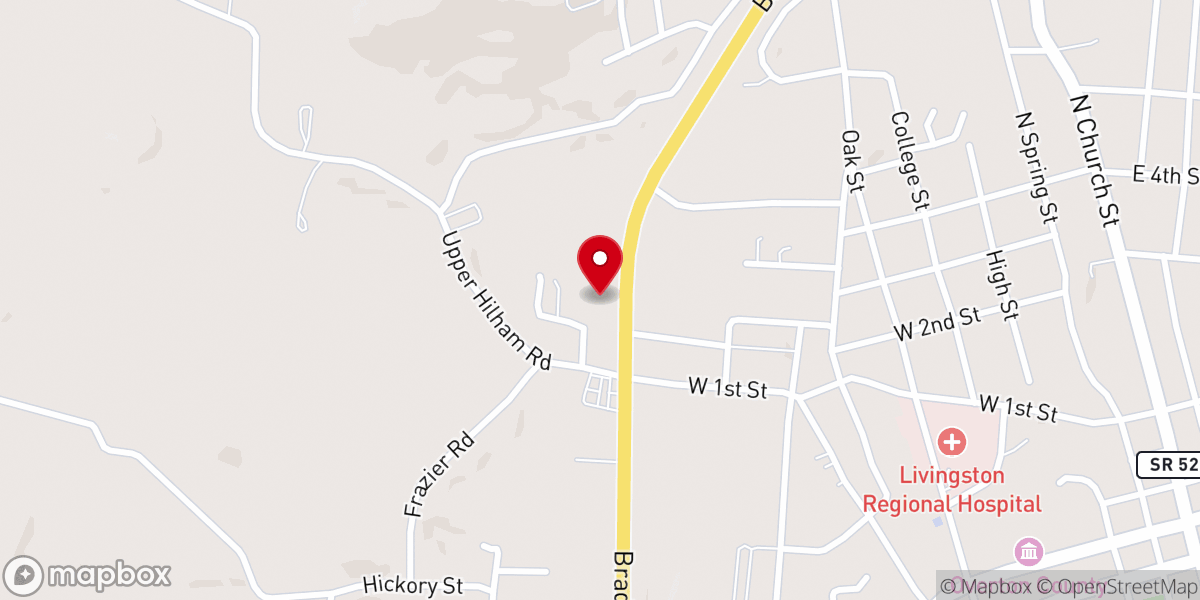 Map showing location of Livingston First Freewill Baptist Church